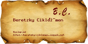 Beretzky Ciklámen névjegykártya